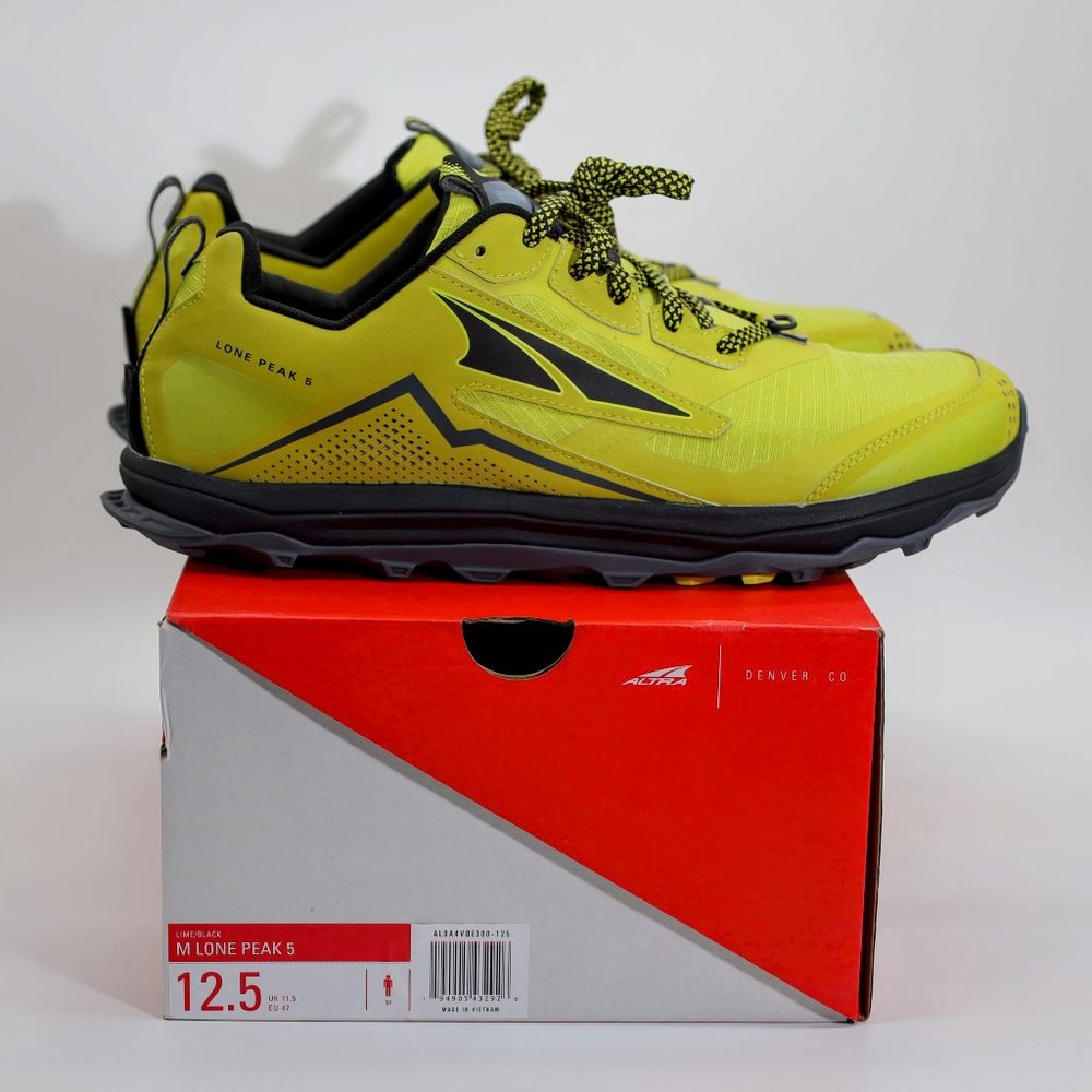 Altra Lone Peak 5, Size 12.5 Mens. Lime Green & Black